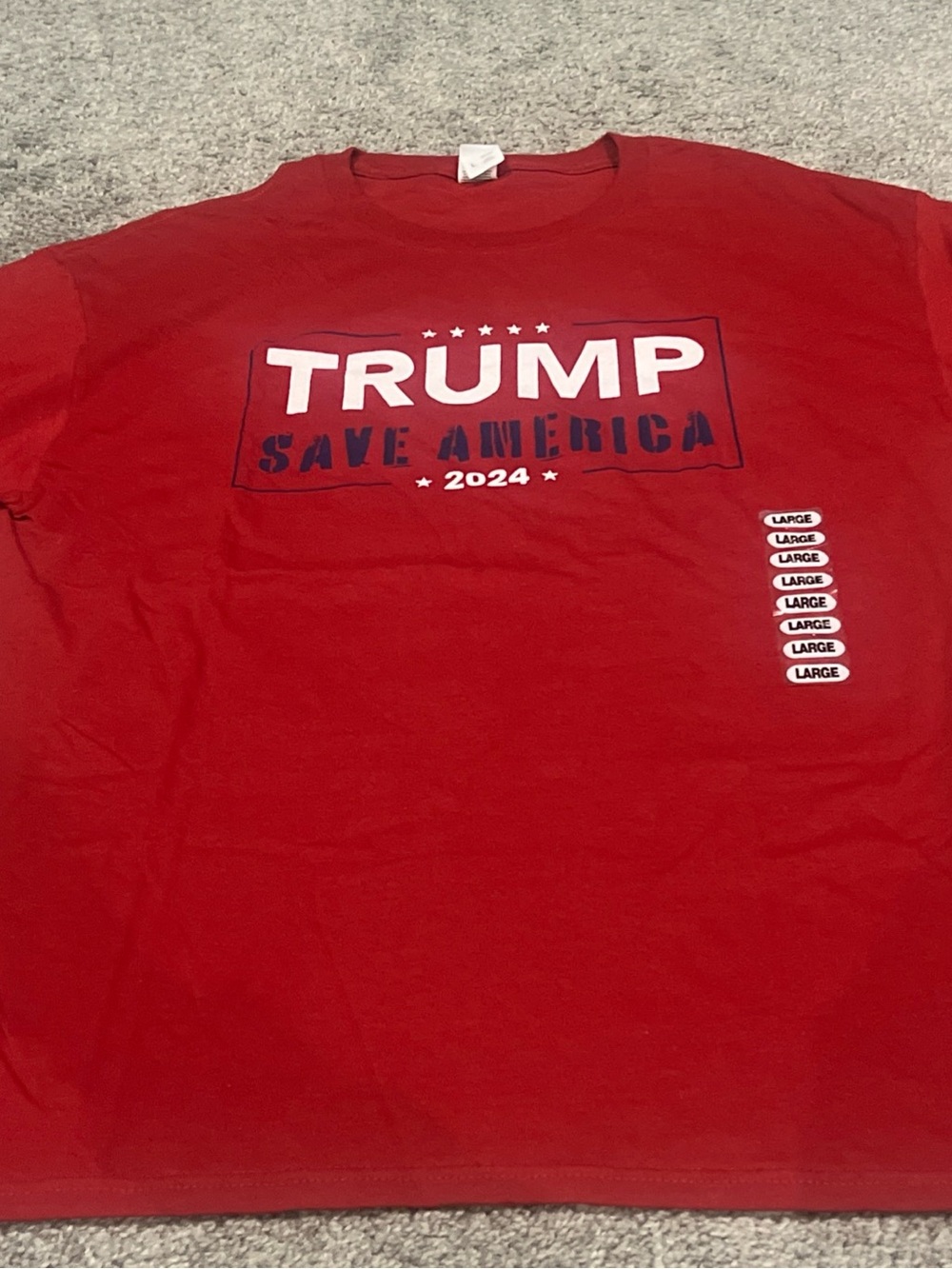 Fruit of the Loom Red Trump Save America 2024 Graphic Tee